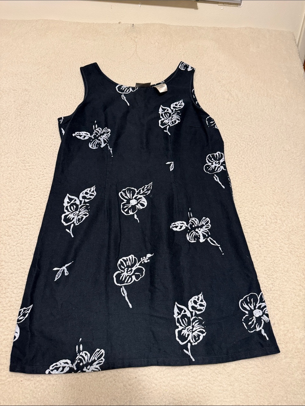 Black floral tropical  Hawaii Tank Dress 242